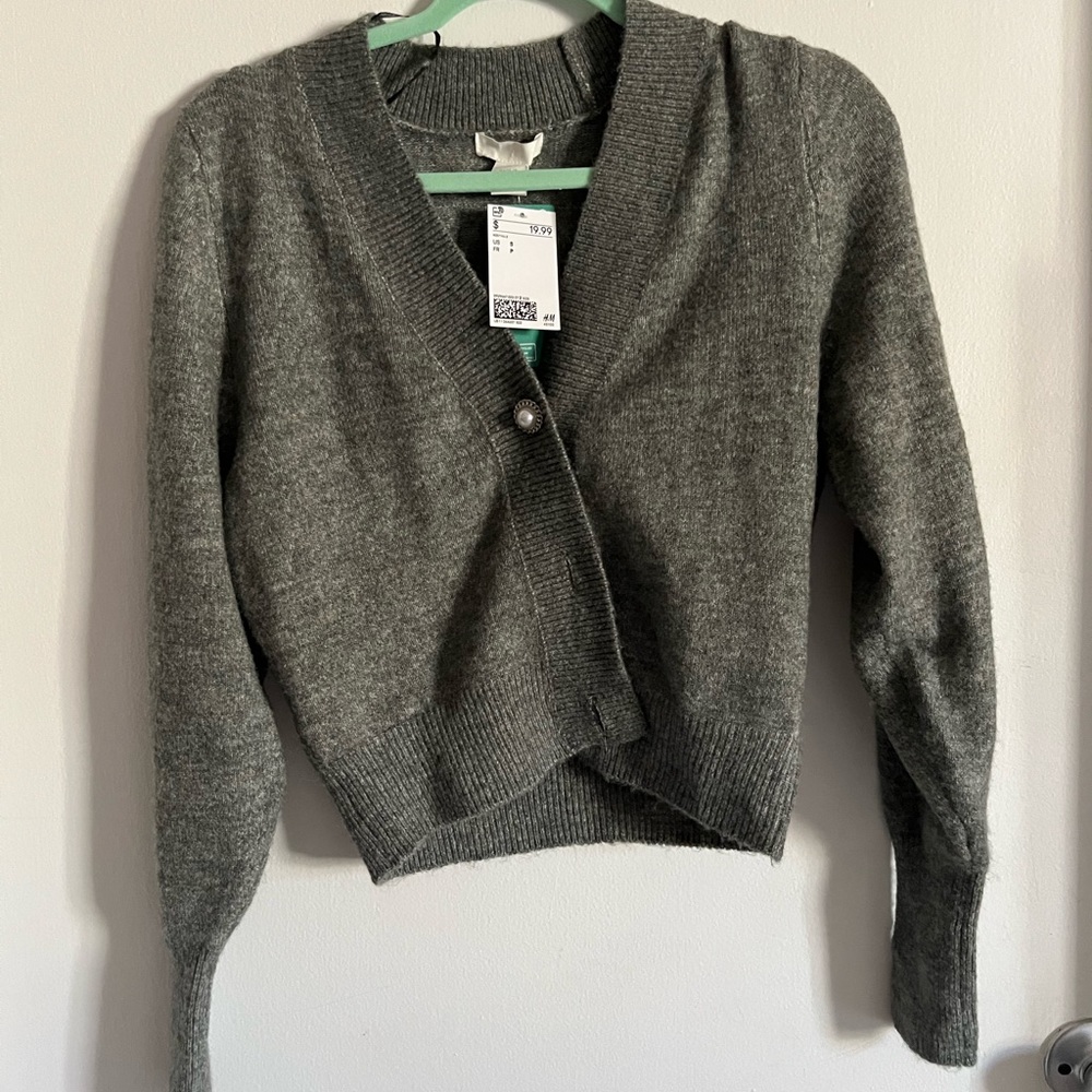 H&M cropped pearl button front cardigan